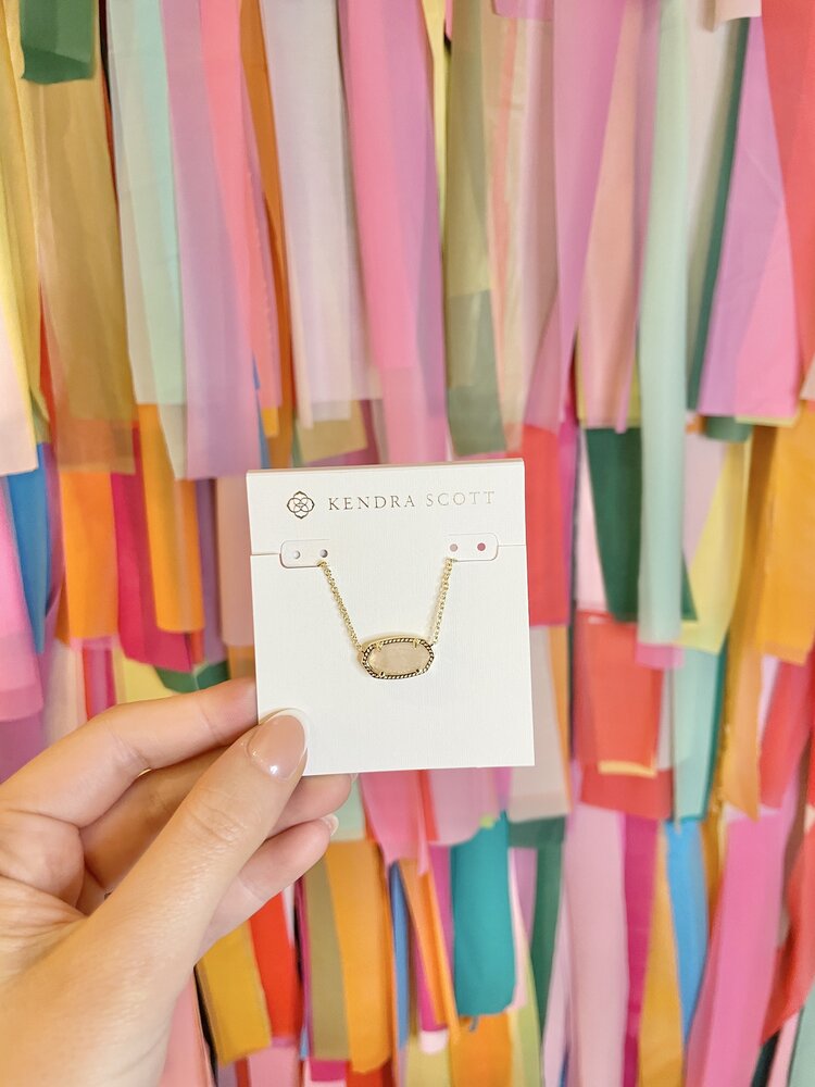 Kendra Scott Elisa Necklace Gold - Rose Quartz