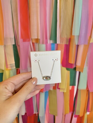 Kendra Scott Elisa Necklace Silver - Dichroic Glass