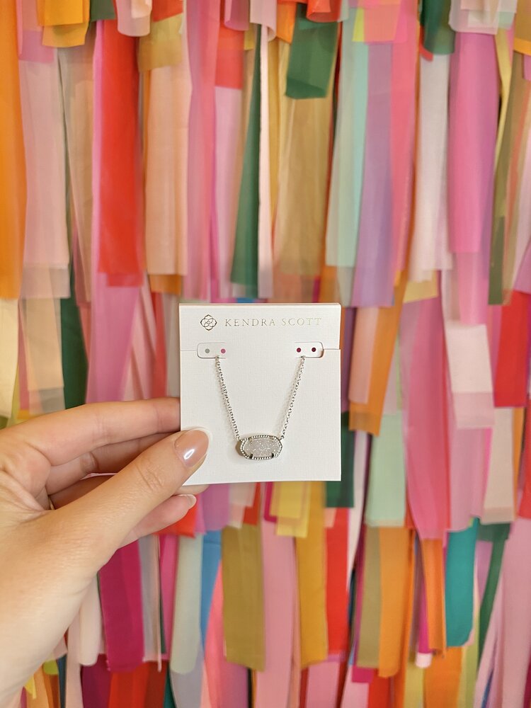 Kendra Scott Elisa Necklace Silver - Iridescent Drusy