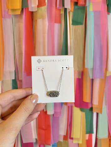 Kendra Scott Elisa Necklace Silver - Platinum Drusy