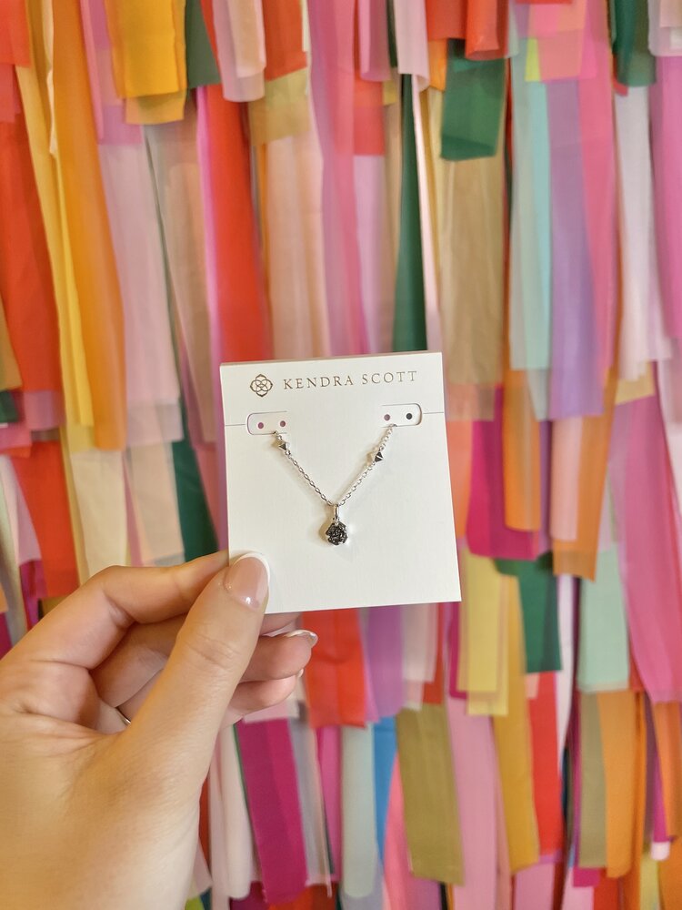 Kendra Scott Nola Short Necklace Silver - Platinum Drusy