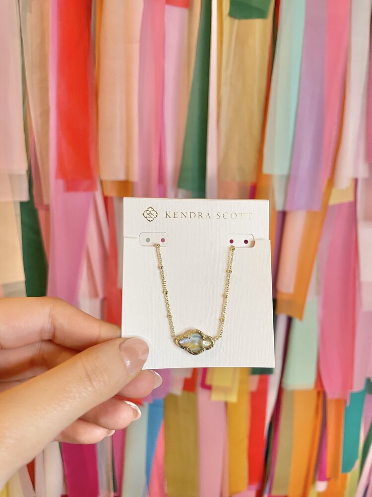 Kendra Scott Abbie Necklace Gold - Rose Quartz