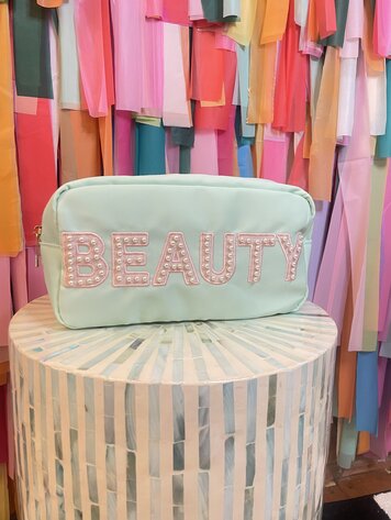 KenzKustomz Medium Pearl BEAUTY Mint Nylon Bag