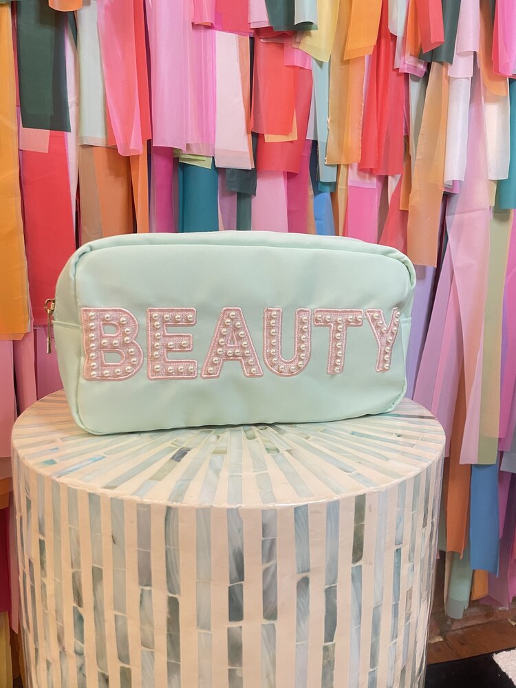 KenzKustomz Medium Pearl BEAUTY Mint Nylon Bag