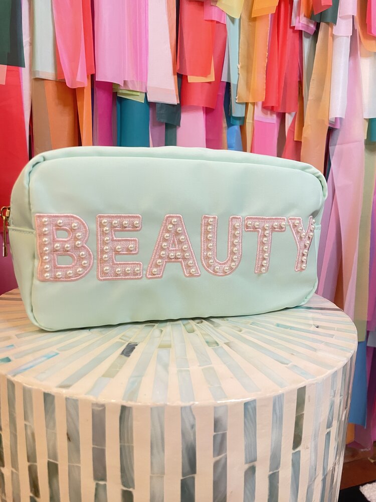 KenzKustomz Medium Pearl BEAUTY Mint Nylon Bag