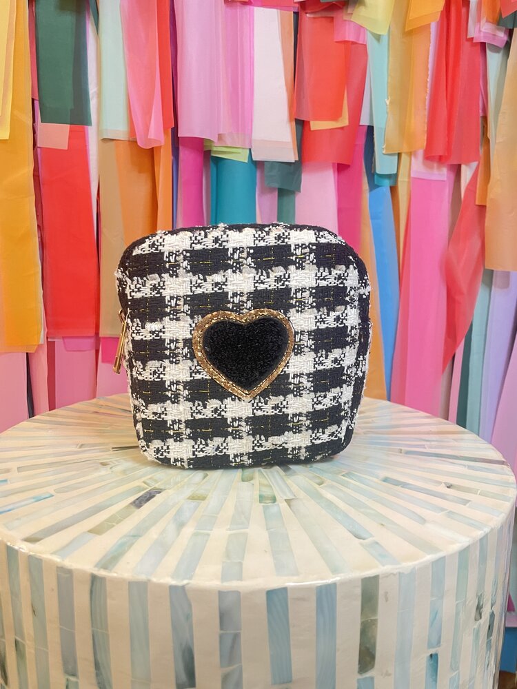 KenzKustomz Mini Black Plaid Heart Bag