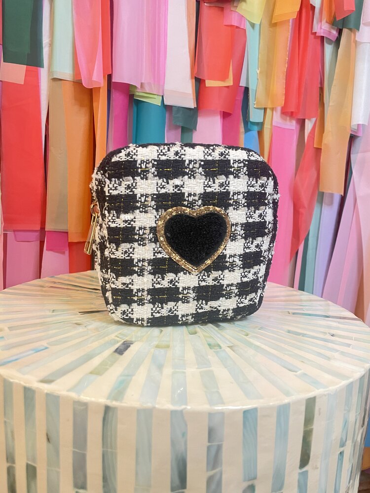 KenzKustomz Mini Black Plaid Heart Bag