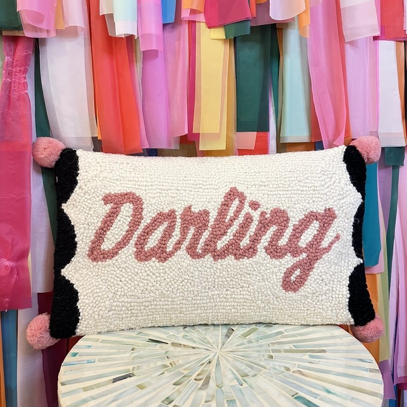 Peking Handicraft Darling Pillow W/ Pom Poms
