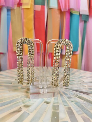 Taylor Shaye Rhinestone Chain Drop Earrings