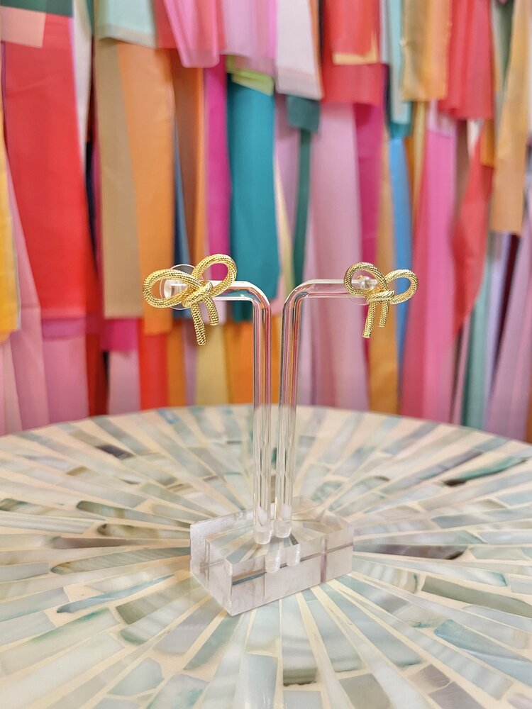 Taylor Shaye Golden Bow Earrings