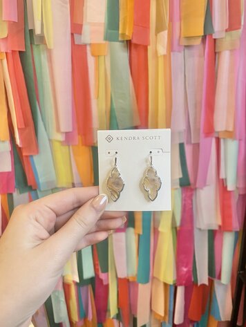 Kendra Scott Abbie Drop Earring Silver - Iridescent Abalone