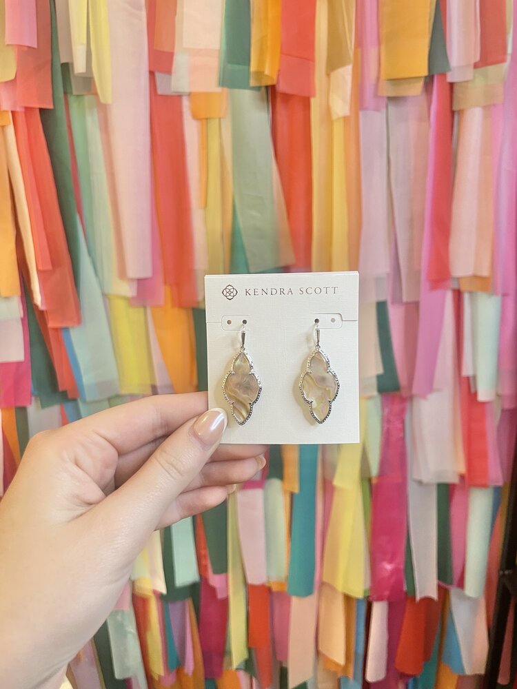 Kendra Scott Abbie Drop Earring Silver - Iridescent Abalone