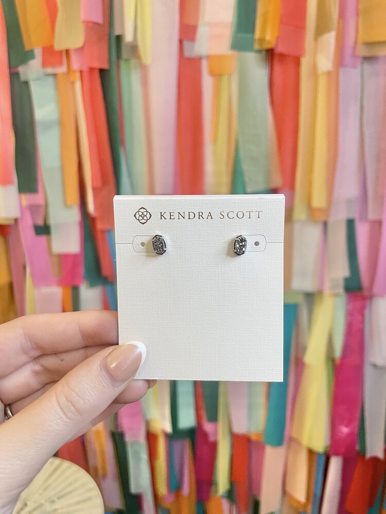 Kendra Scott Emilie Stud Earring Silver - Platinum Drusy