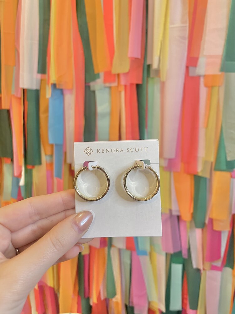 Kendra Scott Jack Hoop Earring Gold - Clear Crystal