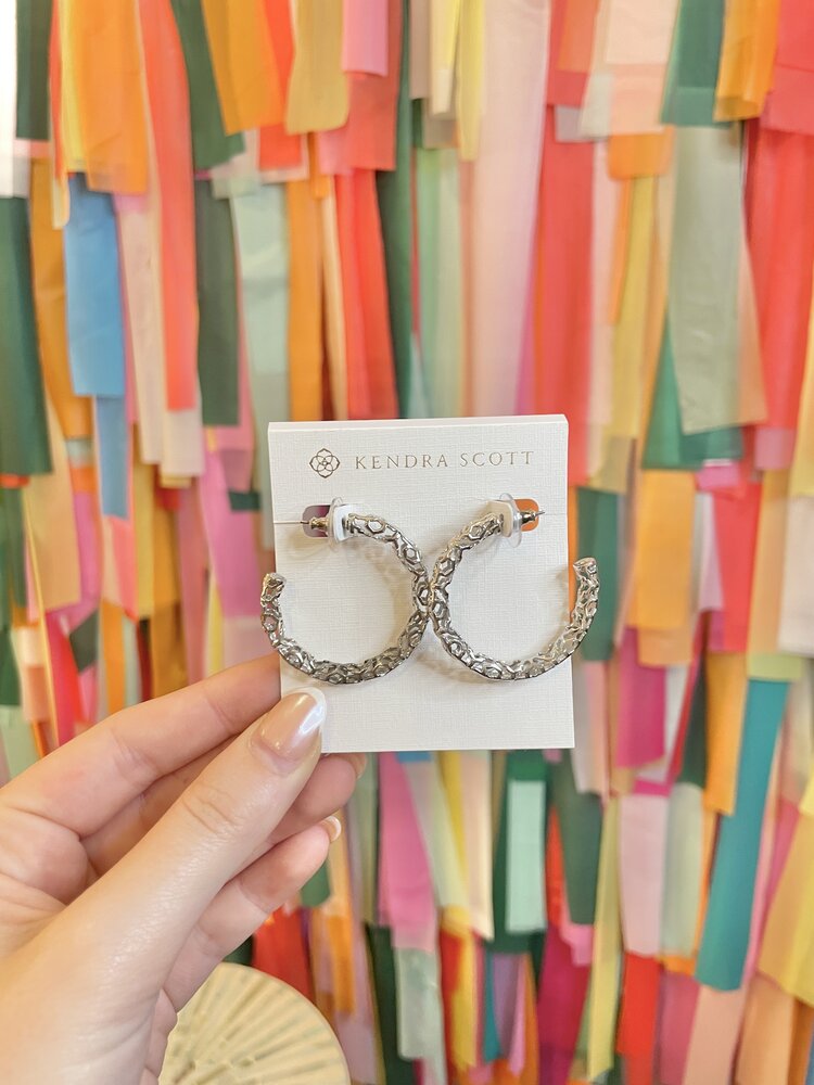 Kendra Scott Maggie 1.5" Hoop Earring - Silver Metal