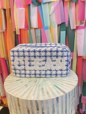 KenzKustomz Royal Blue Plaid Large Bag - Clean