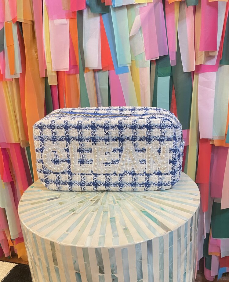 KenzKustomz Royal Blue Plaid Large Bag - Clean