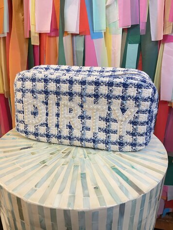 KenzKustomz Royal Blue Plaid Large Bag - Dirty