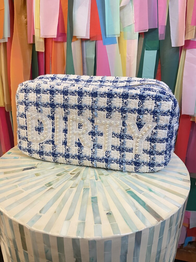 KenzKustomz Royal Blue Plaid Large Bag - Dirty