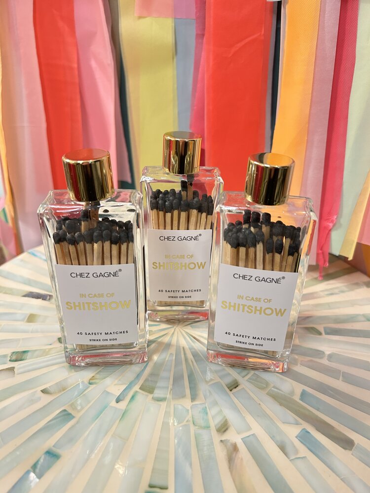 Chez Gagne Glass Bottle Matches - In Case Of Shitshow