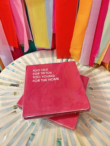 Chez Gagne Too Old for Tiktok Cocktail Napkin