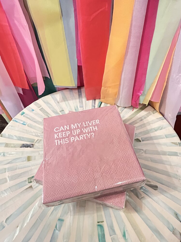 Chez Gagne Can My Liver Keep Up Cocktail Napkin