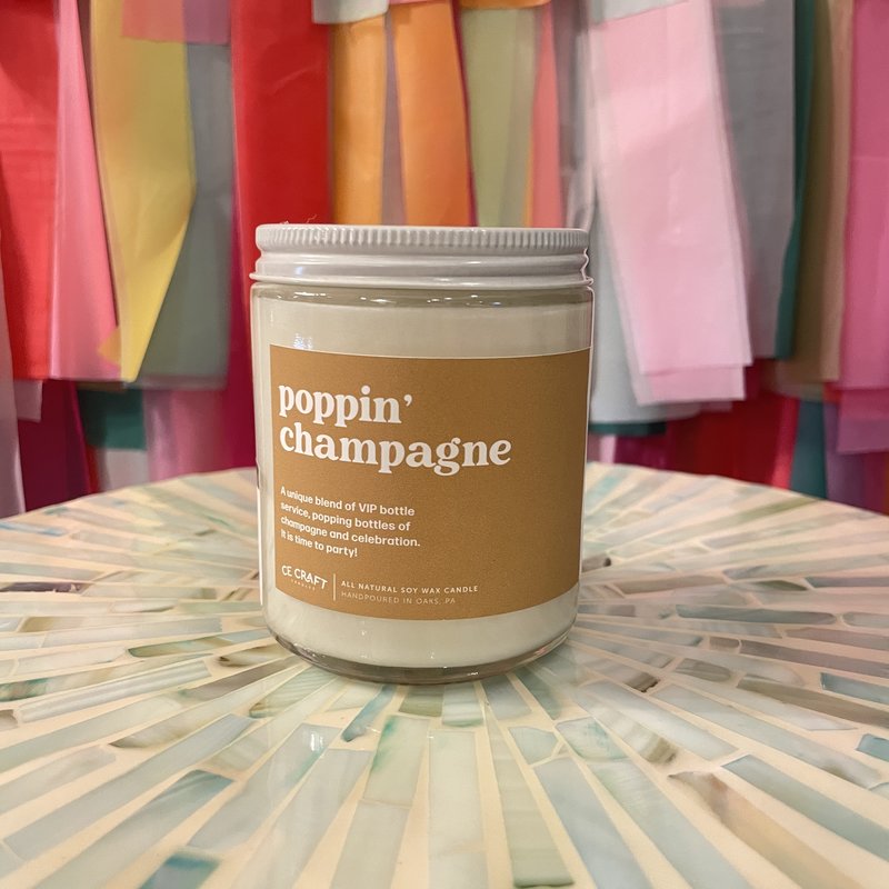 CE Craft Co Poppin' Champagne Candle