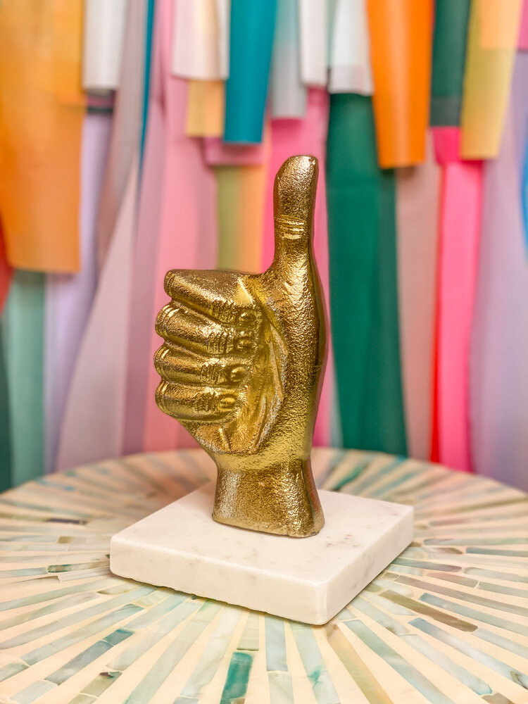 Sagebrook 8" Metal Thumbs Up - Gold