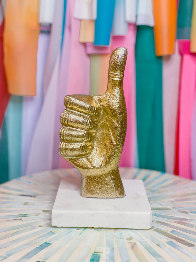 Sagebrook 8" Metal Thumbs Up - Gold