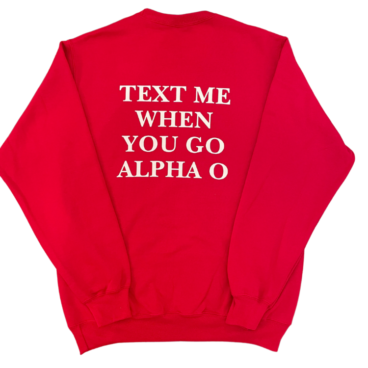 Duo Threads Text Me Crewneck - Alpha Omicron Pi