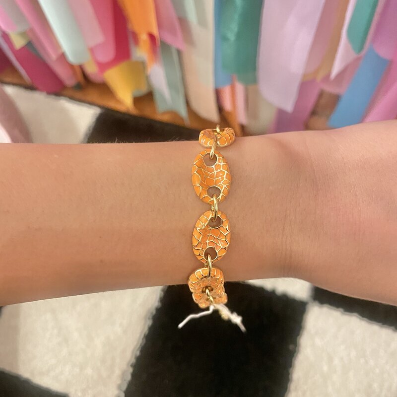 Nikko Blu Shelly Chain Bracelet - Orange