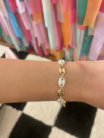 Nikko Blu Dory Chain Bracelet - White