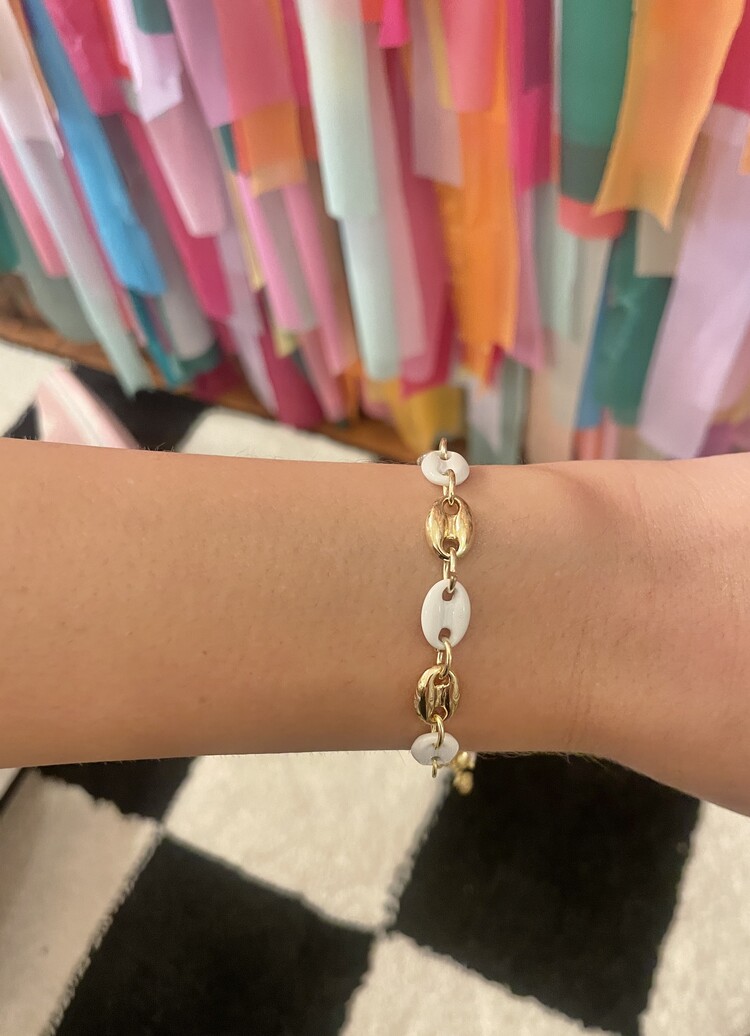 Nikko Blu Dory Chain Bracelet - White