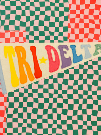 Duo Threads Rainbow Pennant Flag - Delta Delta Delta