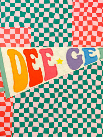 Duo Threads Rainbow Pennant Flag - Delta Gamma