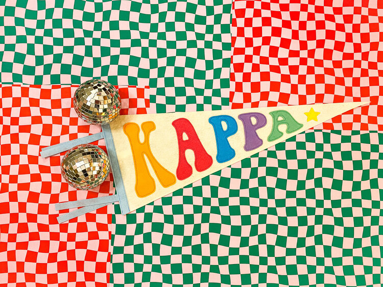 Duo Threads Rainbow Pennant Flag - Kappa Kappa Gamma