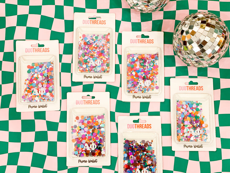Duo Threads Confetti Phone Wallet - Alpha Phi
