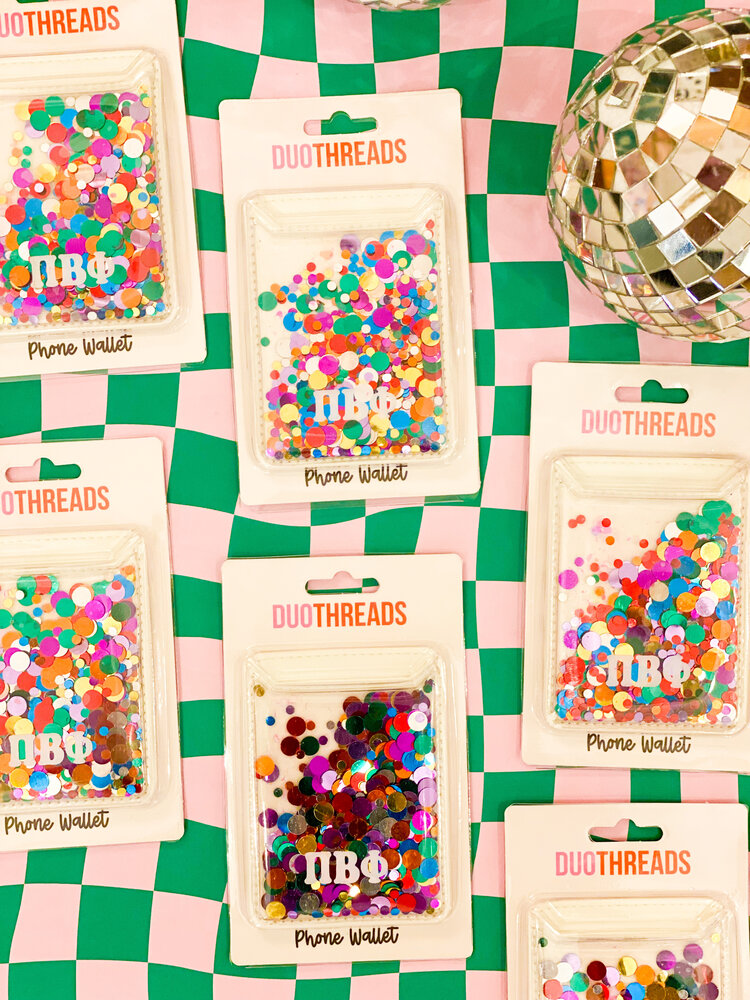 Duo Threads Confetti Phone Wallet - Pi Beta Phi