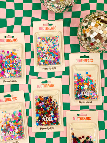 Duo Threads Confetti Phone Wallet - Alpha Omicron Pi