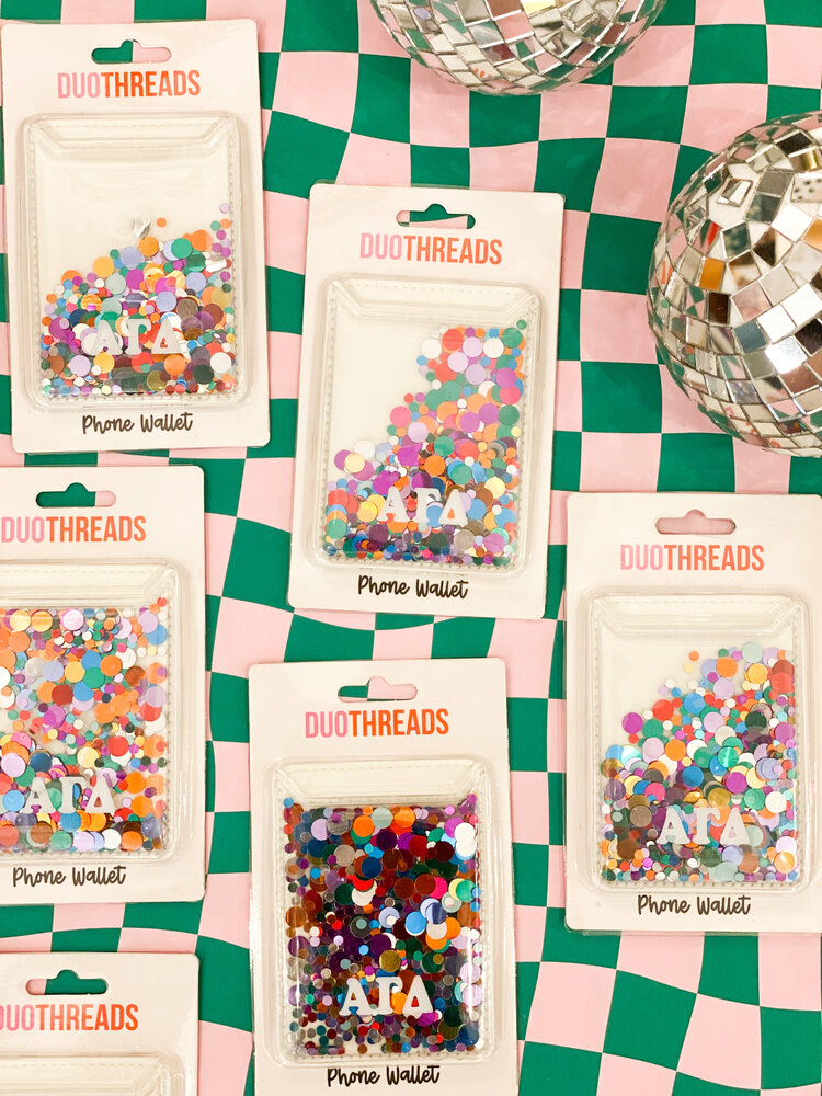 Duo Threads Confetti Phone Wallet - Alpha Gamma Delta