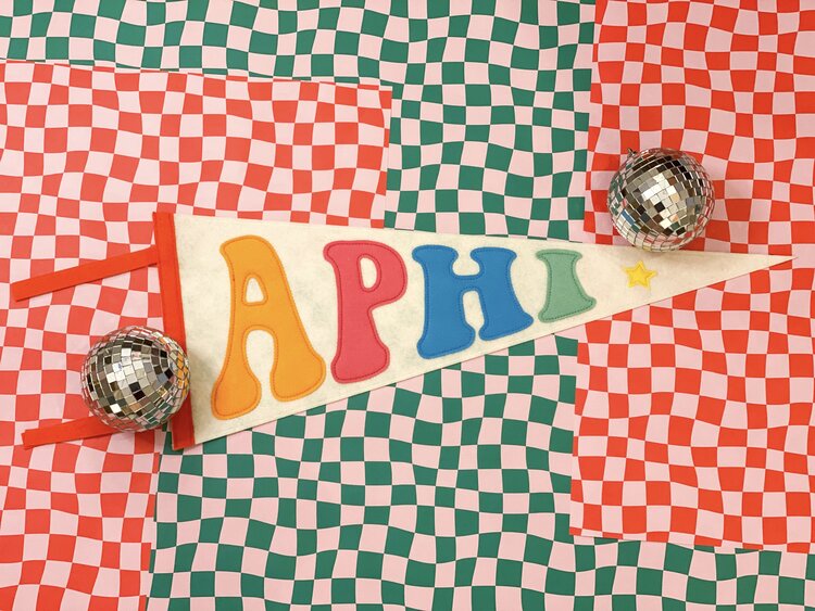 Duo Threads Rainbow Pennant Flag - Alpha Phi