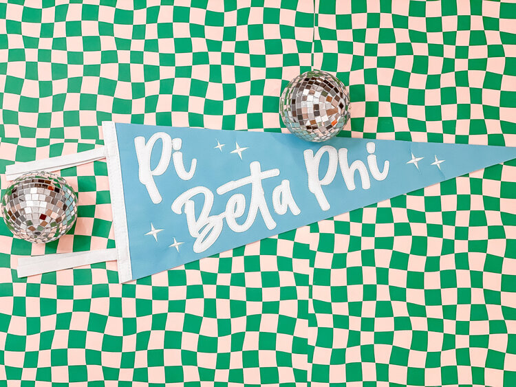 Duo Threads Stardust Pennant Flag - Pi Beta Phi