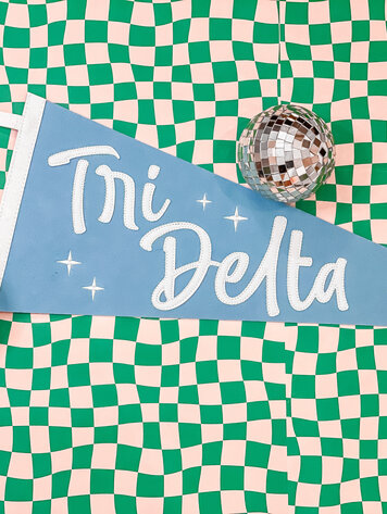 Duo Threads Stardust Pennant Flag - Delta Delta Delta