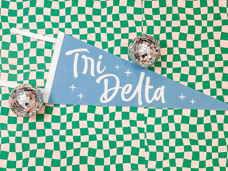 Duo Threads Stardust Pennant Flag - Delta Delta Delta