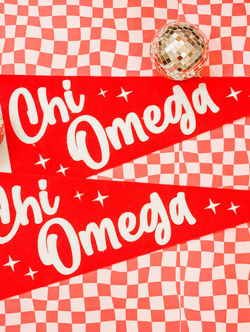 Duo Threads Stardust Pennant Flag - Chi Omega