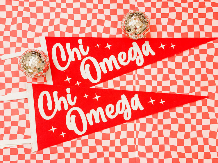 Duo Threads Stardust Pennant Flag - Chi Omega