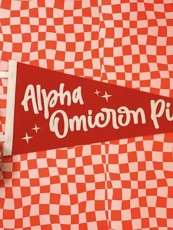 Duo Threads Stardust Pennant Flag - Alpha Omicron Pi