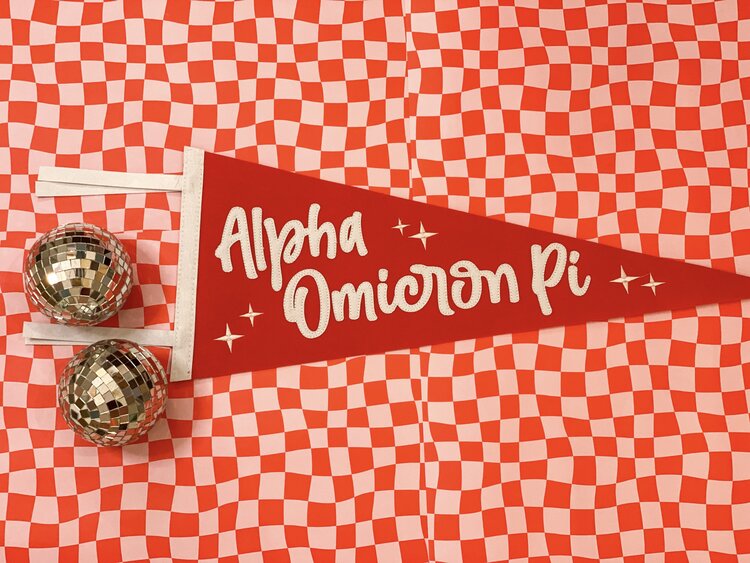 Duo Threads Stardust Pennant Flag - Alpha Omicron Pi