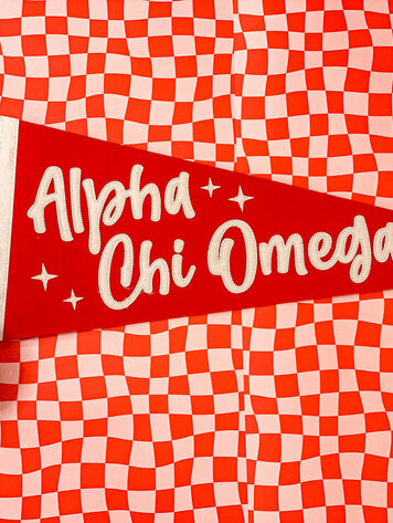 Duo Threads Stardust Pennant Flag - Alpha Chi Omega