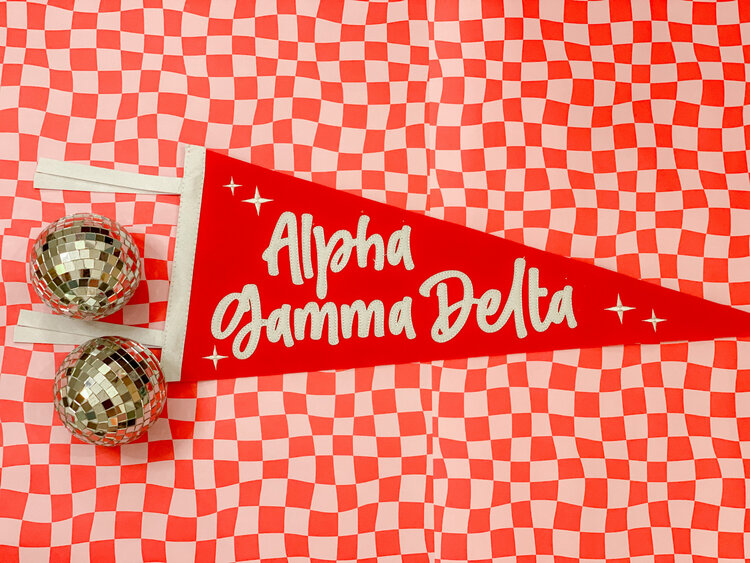 Duo Threads Stardust Pennant Flag - Alpha Gamma Delta